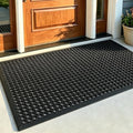 58" X 35" Rubber Mat with Drainage Black Anti-Slip Outdoor Door Mat by Gonioa