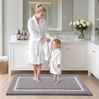 Color&Geometry Gray Bathroom Rugs 43x24, Extra Soft Absorbent Microfiber Bath - Image 4