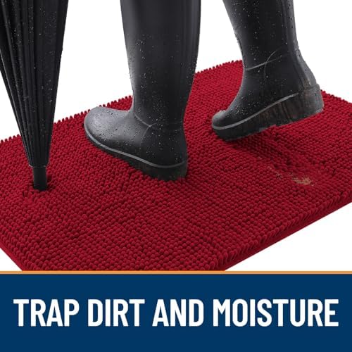 OLANLY Dog Door Mat for Muddy Paws 36x24, Super Absorbent Chenille Mud Mat - Image 2