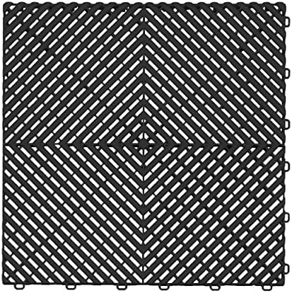 Swisstrax Ribtrax PRO Garage Floor Tiles, Jet Black by Swisstrax