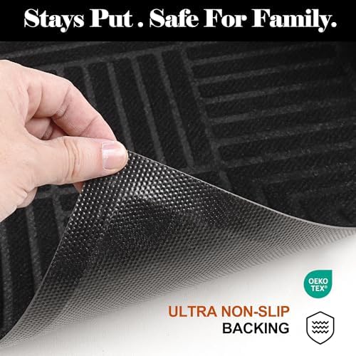 Front Door Mat 3' x 6', Low Profile Heavy Duty Door Mat, Non-Slip Large - Image 5