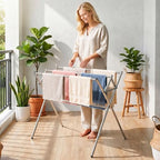 Small Drying Rack for Clothes, Compact 4 Drying Poles Foldable Laundry Rack - Image 2