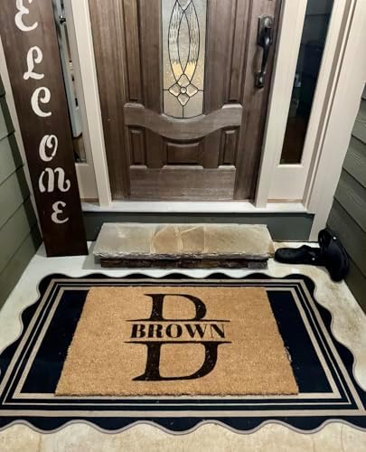Scalloped Easy Jute 3x5 Front Door Mat, Washable Rugs - Image 4