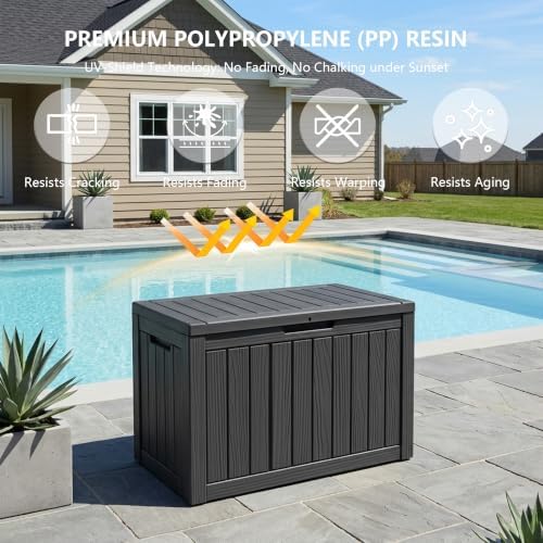 Outdoor Storage Box, 50 Gallon Waterproof Deck Box - Image 5
