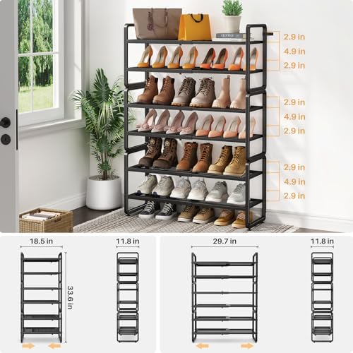 Expandable Metal Shoe Rack for Closet, Entryway & Garage - Image 3