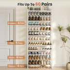 12 Tier Shoe Rack Organizer for 48-60 Pairs, Tall Metal Shoe Storage Shelf - Image 4