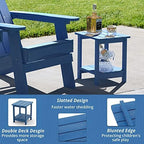 LUE BONA Outdoor Side Table, 2-Tier HDPS Small Patio Table - Image 6