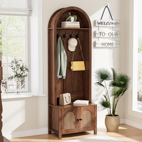 Hall Tree with Bench and Shoe Storage 4-in-1 Entryway Bench with Coat Rack by Mxtxmy
