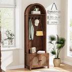 Hall Tree with Bench and Shoe Storage 4-in-1 Entryway Bench with Coat Rack by Mxtxmy