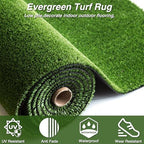 XLX TURF Green Fake Grass Square Outdoor Rug 5FT X 5FT, Artificial Turf Carpet - Image 3