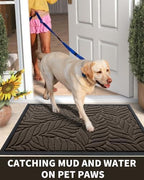 Yimobra Leaf Pattern Door Mat, 36 x 24 in - Image 5