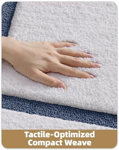 Color&Geometry White Bathroom Rugs 43x24, Extra Soft Absorbent Microfiber Bath - Image 4