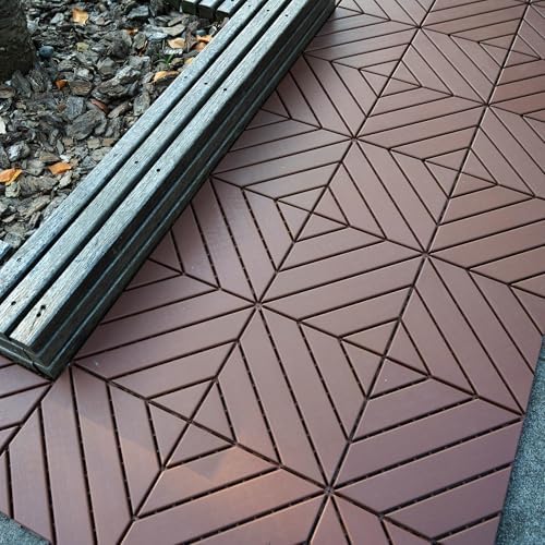 44 Pack Interlocking Deck Tiles, 12x12 Inch Modern Plastic Outdoor Flooring - Image 2