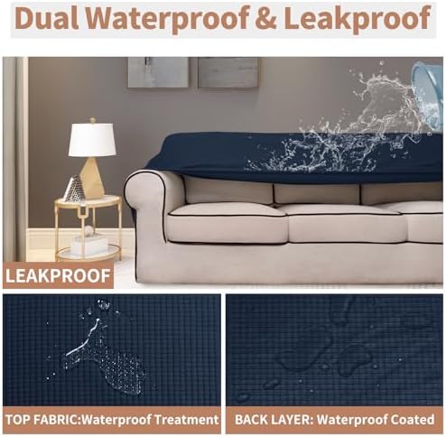 Easy-Going 100% Waterproof Couch Cover, 3 Cushion Oversized Sofa Cover - Image 3