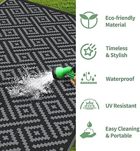 GENIMO Outdoor Rug, Waterproof Plastic Rugs 9'x18' - Image 5