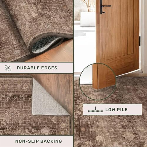 Hazo Haus Neutral Boho Washable 3x16 Extra Long Hallway Runner Rug, Non-Slip - Image 4