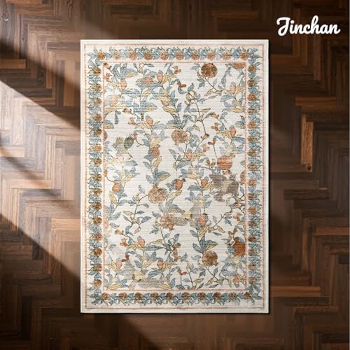 jinchan 2x3 Floral Vintage Washable Accent Entryway Rug - Image 2