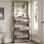 Shoe Cabinet for Entryway with 3 Flip Drawers, Narrow Hidden Slim Freestanding by Xixini