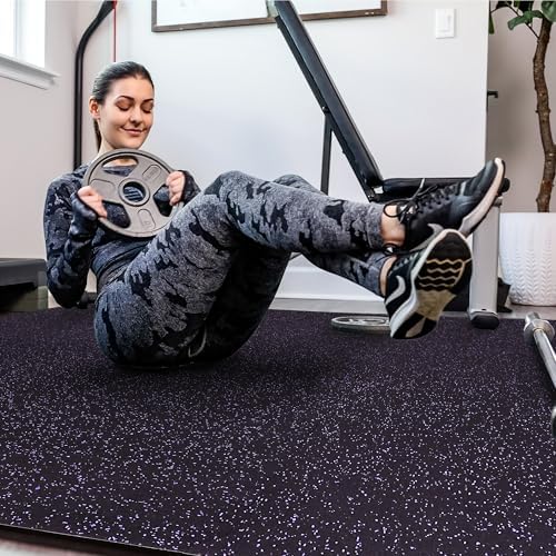 SUPERJARE 0.4'' Thick 12 Pcs 48 Sq Ft Rubber Top Exercise Equipment Mats - Image 3