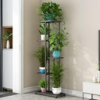 LINZINAR 5 Tier Plant Stand Indoor Outdoor Metal Flower Pot Display Shelf - Image 3