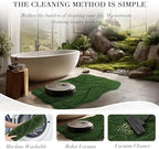 BSICPRO Large Bathroom Rugs Runner, 22x47 Scalloped Bath Mats, Forest Green - Image 5
