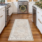 Washable 2x5 Hallway Runner Rug: Vintage Water Resistant Kitchen Entryway Rug - Image 2