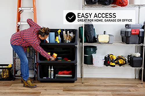 Mighty Tuff Heavy Duty Nesting Stack Bins, Extra-Large Handles, Wide Front - Image 3