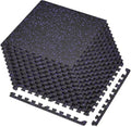 SUPERJARE 0.4'' Thick 12 Pcs 48 Sq Ft Rubber Top Exercise Equipment Mats by SUPERJARE