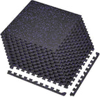 SUPERJARE 0.4'' Thick 12 Pcs 48 Sq Ft Rubber Top Exercise Equipment Mats by SUPERJARE