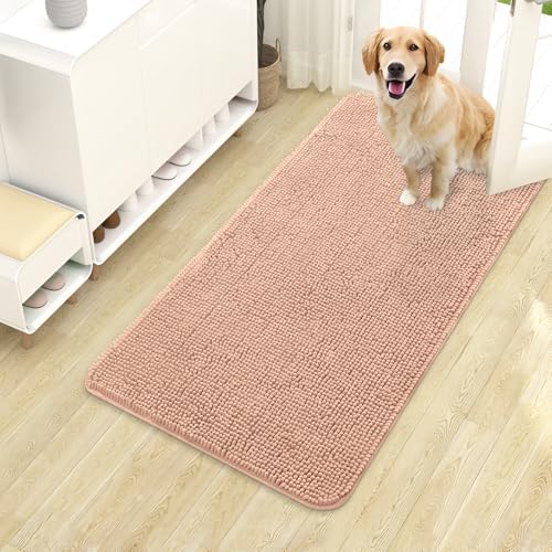 OLANLY Dog Door Mat for Muddy Paws 40x24, Super Absorbent Chenille Mud Mat by OLANLY