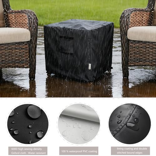 Patio Ottoman Cover, 32W x 32D x 18H inch, Waterproof Square Patio Small Side - Image 5