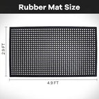 58" X 35" Rubber Mat with Drainage Black Anti-Slip Outdoor Door Mat - Image 2