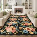 DUKINO 6x9 Area Rugs, Floral Washable Rug by DUKINO