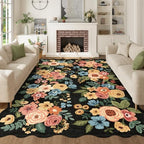 DUKINO 6x9 Area Rugs, Floral Washable Rug by DUKINO