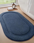 Color&Geometry Oval Blue Bathroom Rugs 42x24, Extra Soft Absorbent Microfiber by COLORG