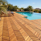 GIANTEX 30 PCS Acacia Wood Deck Tiles, Interlocking Patio Flooring Tiles - Image 3