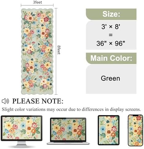 DUKINO 3x8 Kitchen Runner Rug, Soft Floral Washable Rug - Image 2