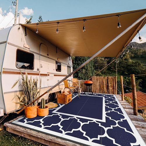GENIMO Outdoor Rug, Waterproof Plastic Rugs 10'x14' - Image 2