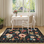 DUKINO 3x5 Area Rug, Floral Washable Rug - Image 6