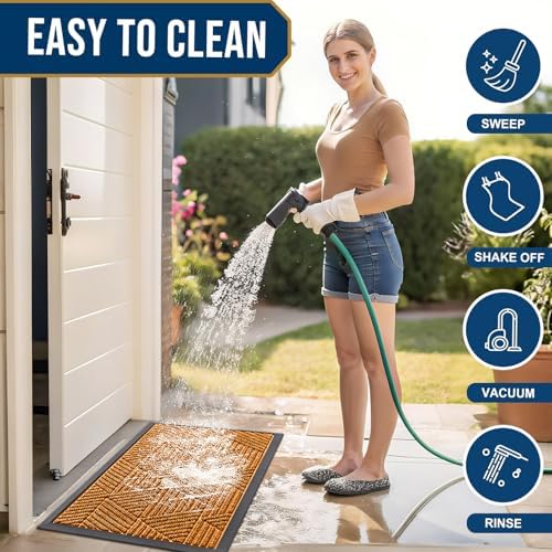 Smiry Front Door Mat Outside Entrance, Low Profile Rubber Doormat - Image 6