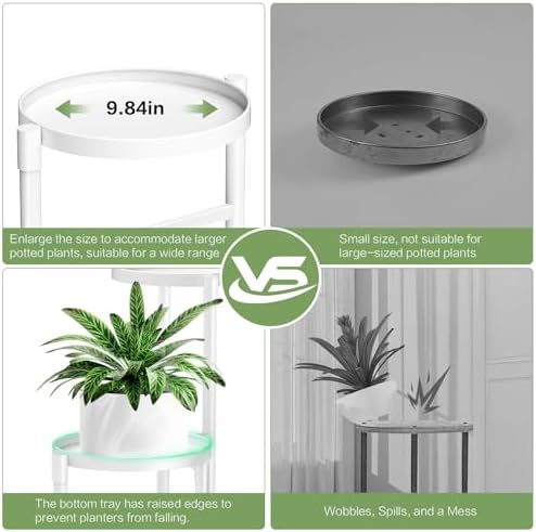 3 Tier Metal Corner Plant Stand Indoor Outdoor, 10 Inch Wide Tray - Image 4