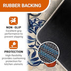 Fall Chinoiserie Pumpkin Kitchen Rugs Set of 2, Autumn Thanksgiving - Image 4