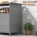 Tangkula Rattan Outdoor Storage Cabinet - Image 5