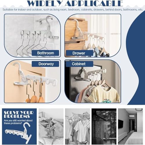 2pcs Grey Folding Clothes Hanger Drying Rack, Portable Travel Hanger - Image 5