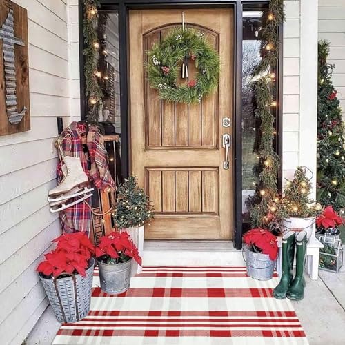 Christmas Plaid Outdoor Rug, Layering Rug - Image 2