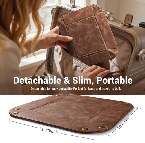 CoBak Leather Valet Tray, PU Leather Catch All Tray - Image 5
