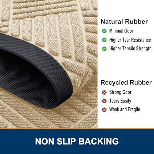 Smiry Front Door Mat Outside Entrance, Natural Rubber Doormat, 47x32 Inch - Image 5