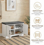 HOMSHO Farmhouse Shoe Storage Bench - Image 5