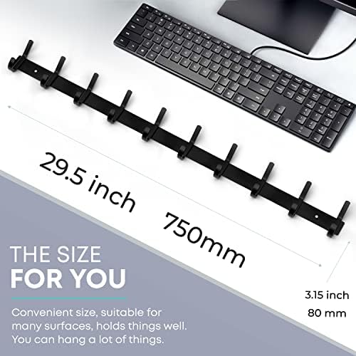 Coat Rack Wall Mount – 30 Inch Stainless Steel Hook Rail - Image 2