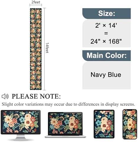 DUKINO 2x14 Hallway Runner Rug, Floral Washable Kitchen Rug - Image 2